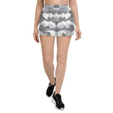 Puerto Rico Gray Camo Women's Athletic Short Shorts