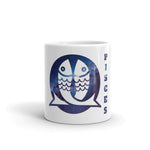 Pisces White glossy mug
