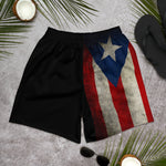 Puerto Rico Black Men's Athletic Long Shorts