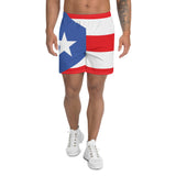 Puerto Rico Flag Men's Athletic Long Shorts
