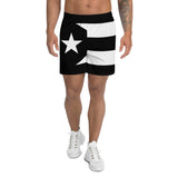 Puerto Rico All Black Men's Athletic Long Shorts