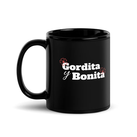 Gordita y Bonita Black Glossy Mug