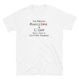 Peace Love Light White Short-Sleeve Unisex T-Shirt