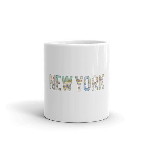 NY Subway White glossy mug