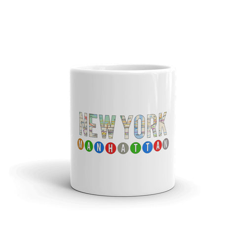 Manhattan Subway White glossy mug
