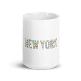 NY Subway White glossy mug