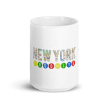 Brooklyn Subway White glossy mug